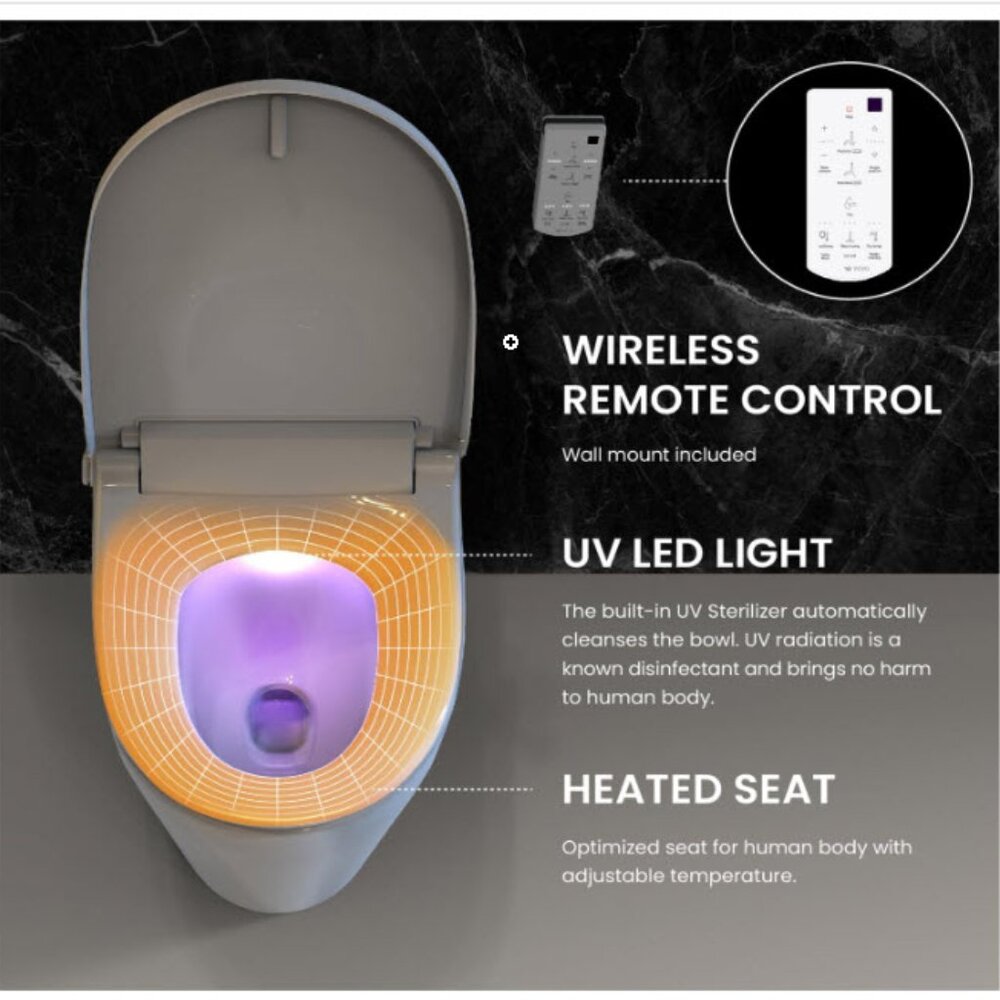 SOLD - VOVO VB-6000SE Electronic Bidet, Elongated, Made in Korea, LED Nightlight